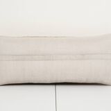10" x 26" vintage extra long turkish hemp kilim pillow cover, bench anatolian cushion cover