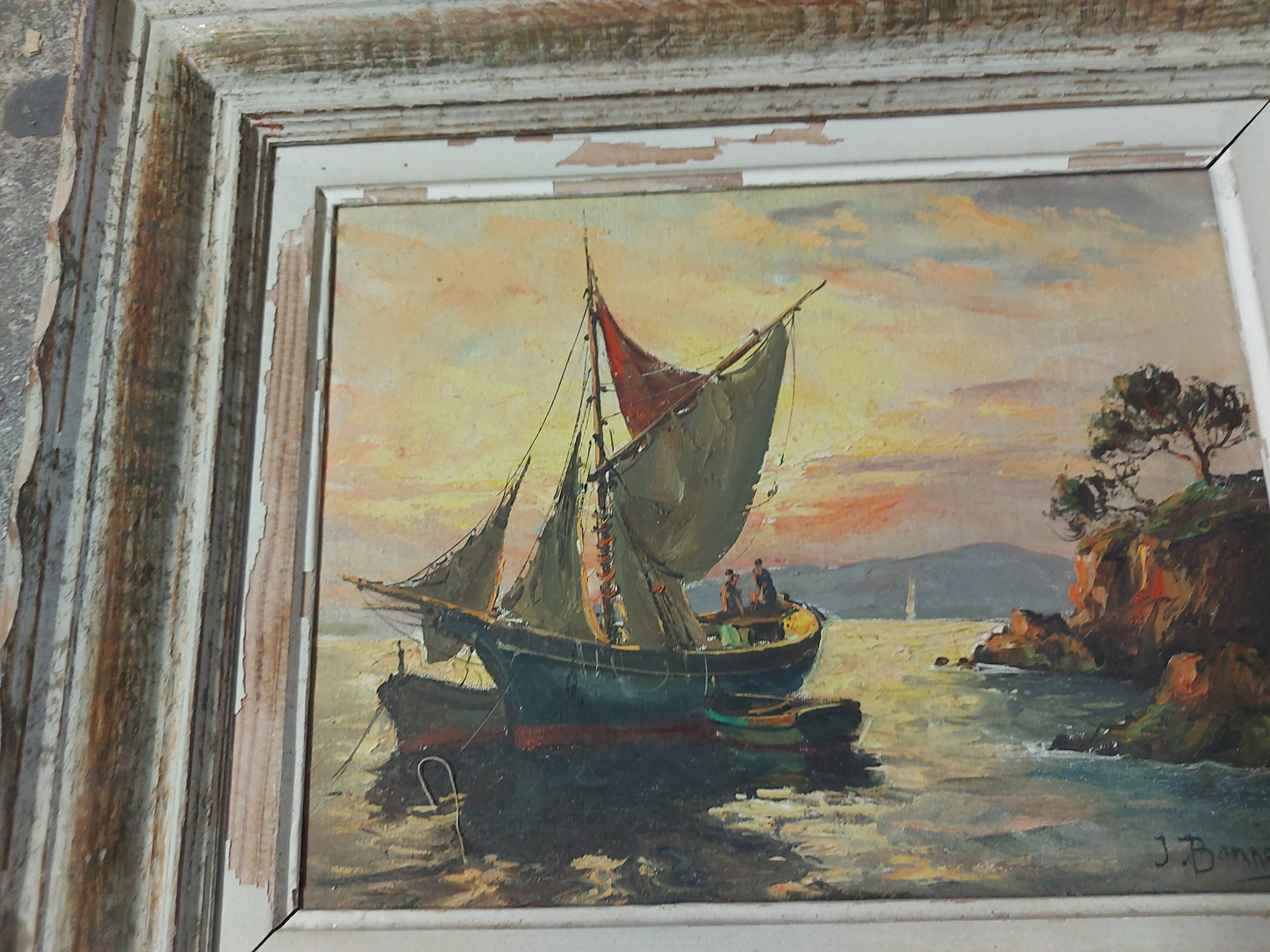 Painting, oil painting on canvas, marine, seaside