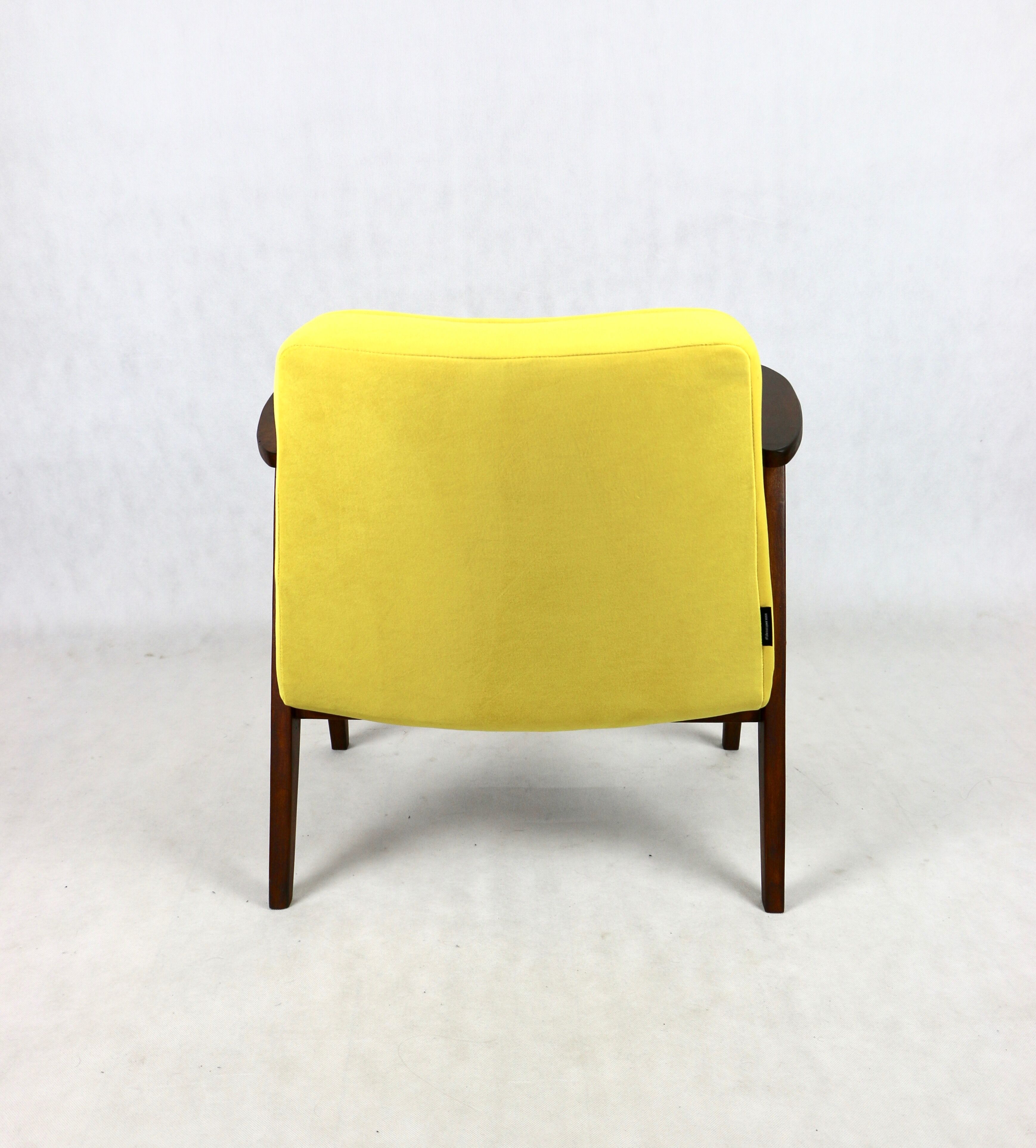 366 armchair in yellow velvet by Józef Chierowski, 1970s