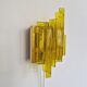 Yellow acrylic and metal wall lamp by Claus Bolby for Cebo Industri, Denmark 1960's