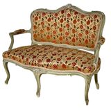 Small Louis XV Style Lacquered Sofa / Bench