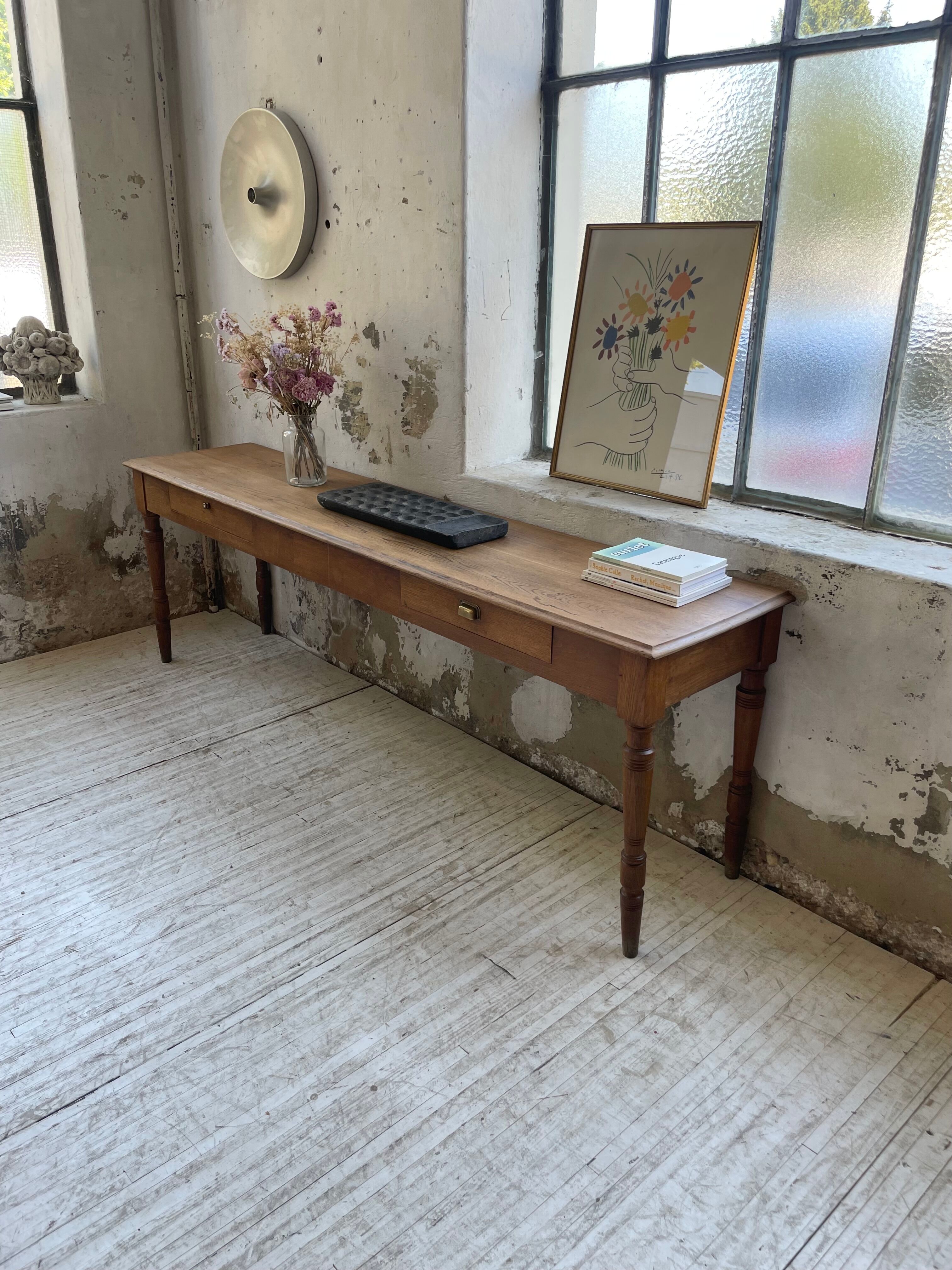 Oak table console