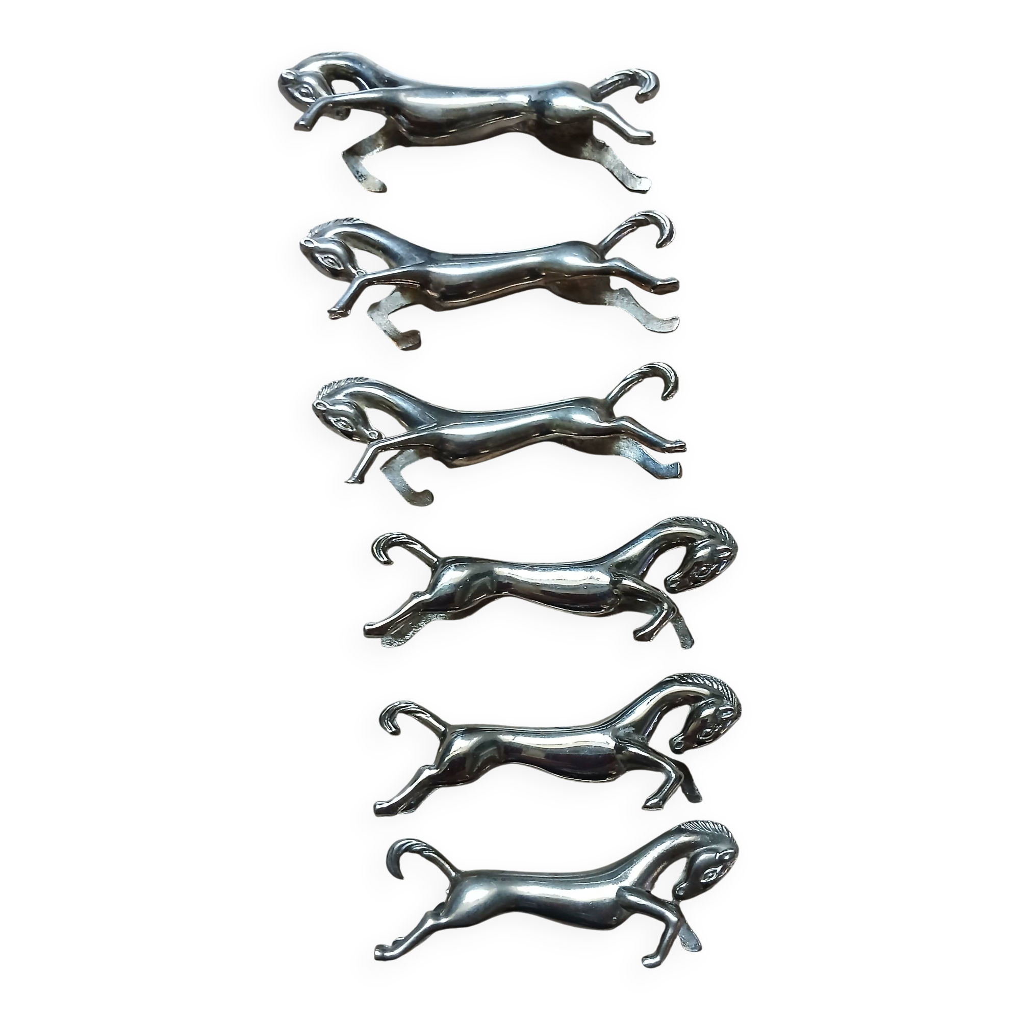6 silver-plated knife rests