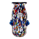 Blue Murano Glass Vase Attributed to Fratelli Toso with Murrines, Italy