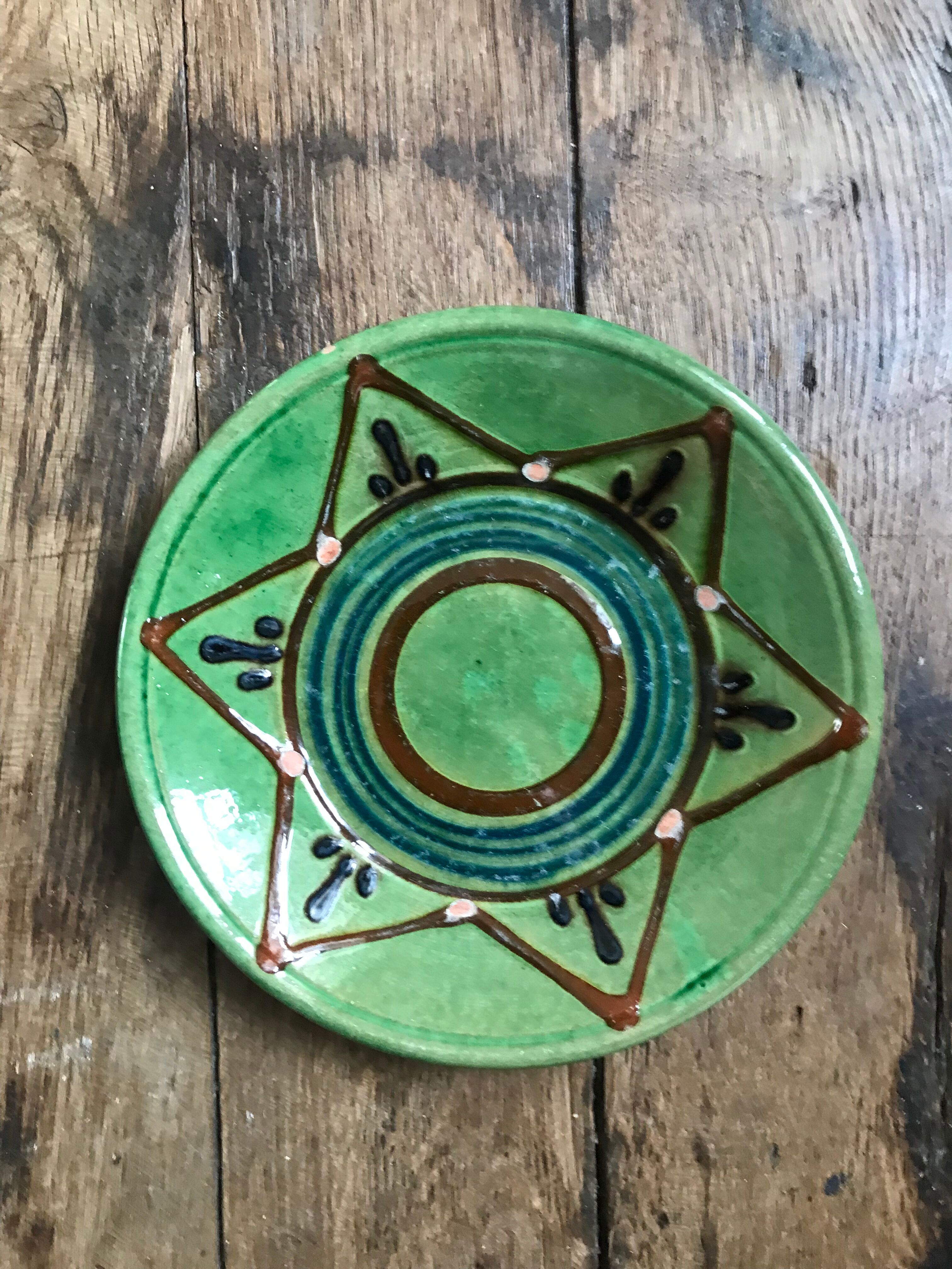 Set of 6 plates in glazed earth Biot