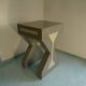 Pedestal / High side table in polished concrete – Unique artisan piece.