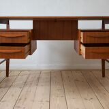 Danish teak desk by Gunnar Nielsen for Tibergaard, 1960s