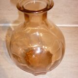 Carafe art-deco pink molded glass