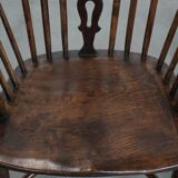 Antique set of 4 English Windsor lowback chairs with character