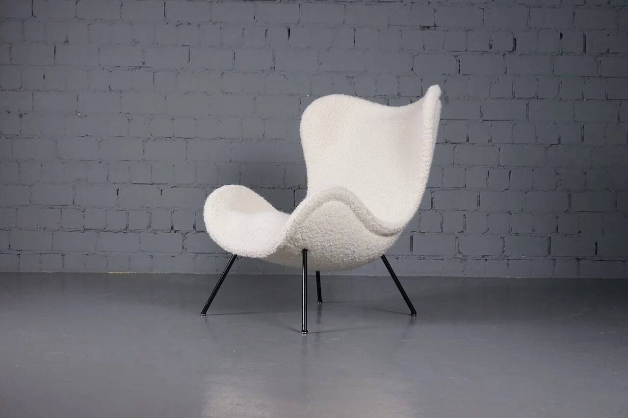 Madame lounge chair in bouclé by Fritz Neth for Correcta