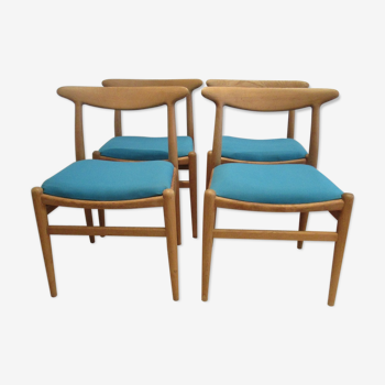 4 chairs W2 by Hans Wegner