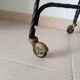 Vintage Formica and wrought iron rolling dessert trolley/side table.