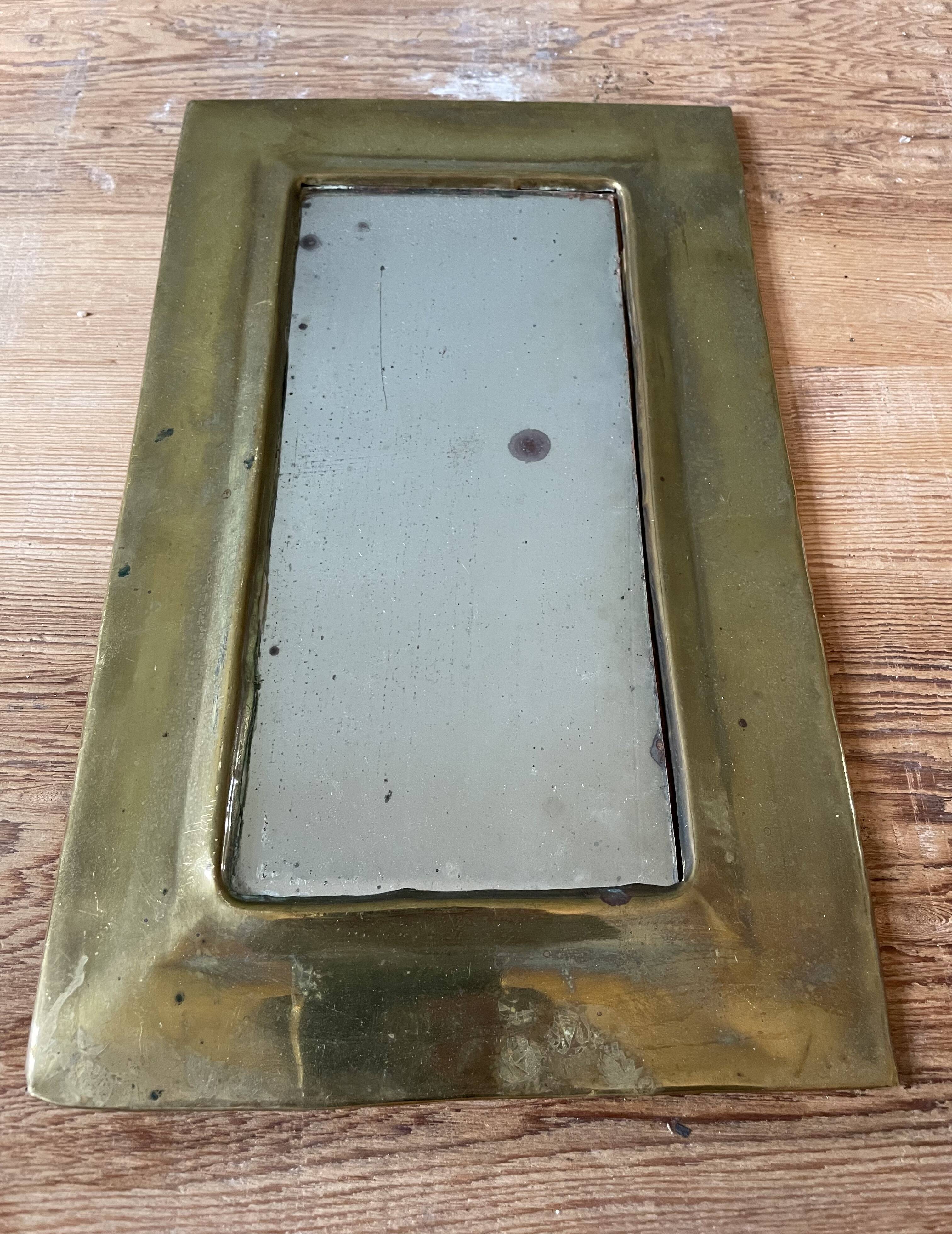 Set of 4 vintage brass mirrors