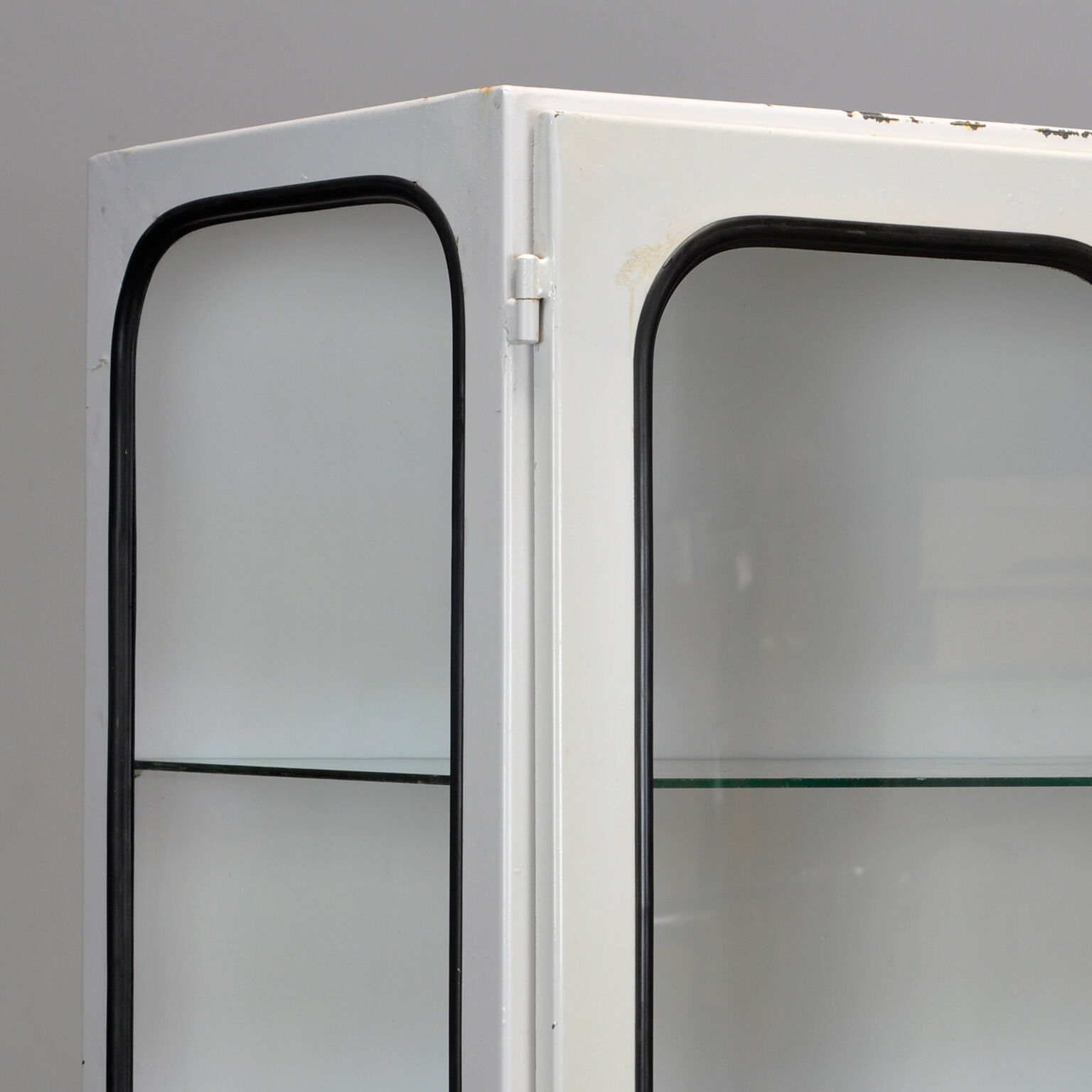 Glass & iron medical cabinet, 1970s