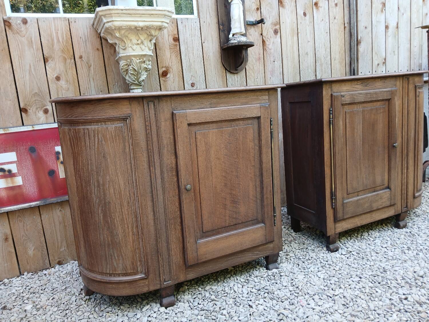 Enfilade - Paire de meuble à encoignure en chêne