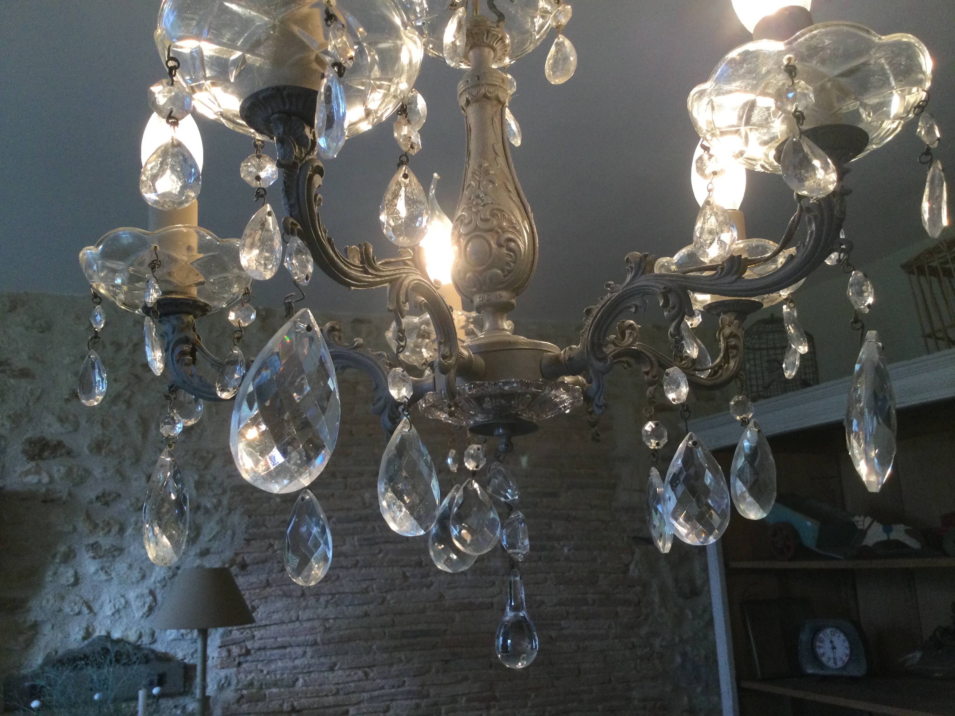 Antique chandelier with pendants