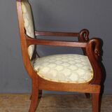 Empire Swan Neck Armchair in Mahogany, Early 19th Century