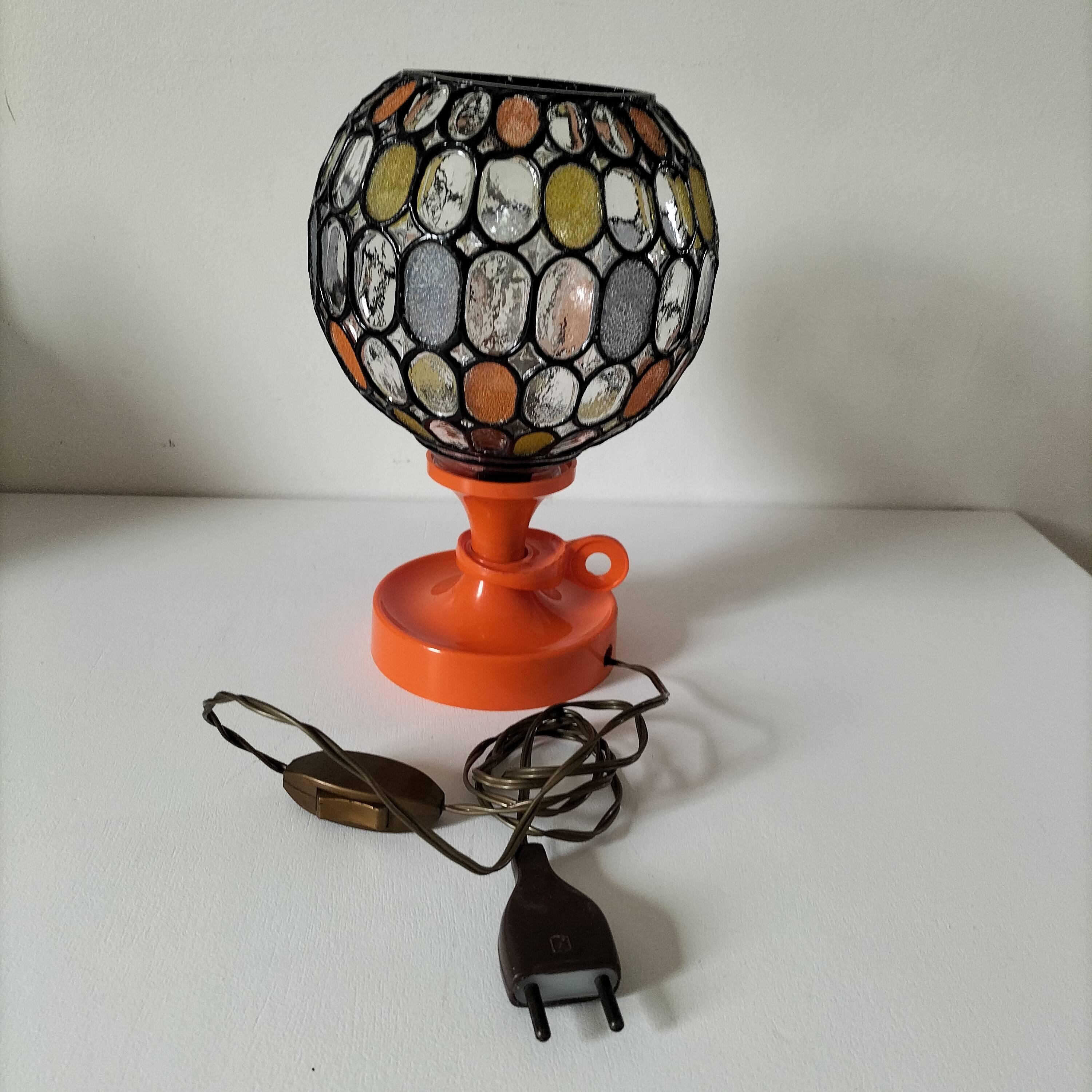 Lamp: Richard Essig lamp base + stained glass globe