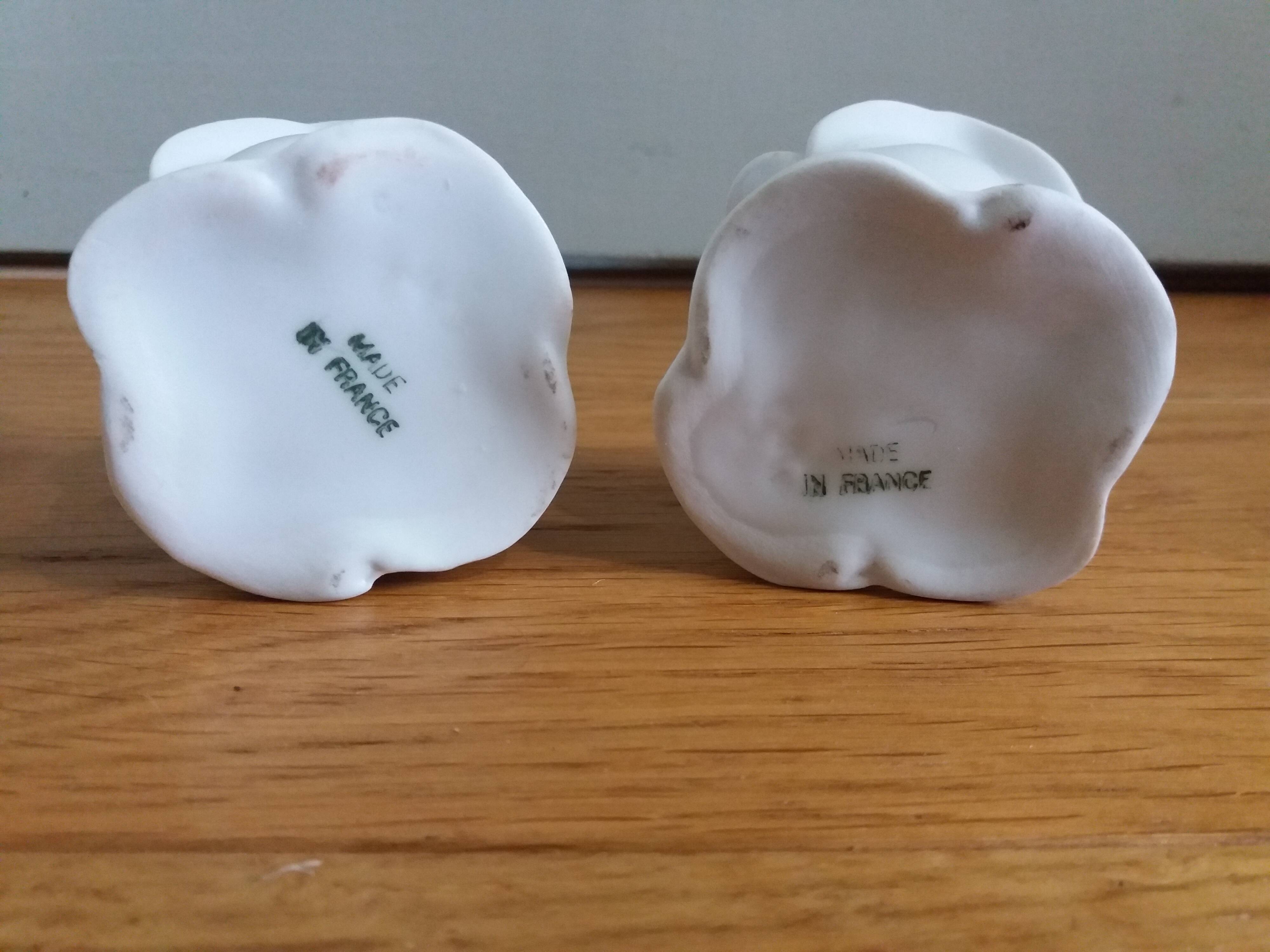 Porcelain pink flower candle holders