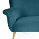 Three-seater sofa in German velvet, 1960s, ocean blue, restored.