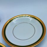 Duo cups Limoges bordered green gilded with fine gold
