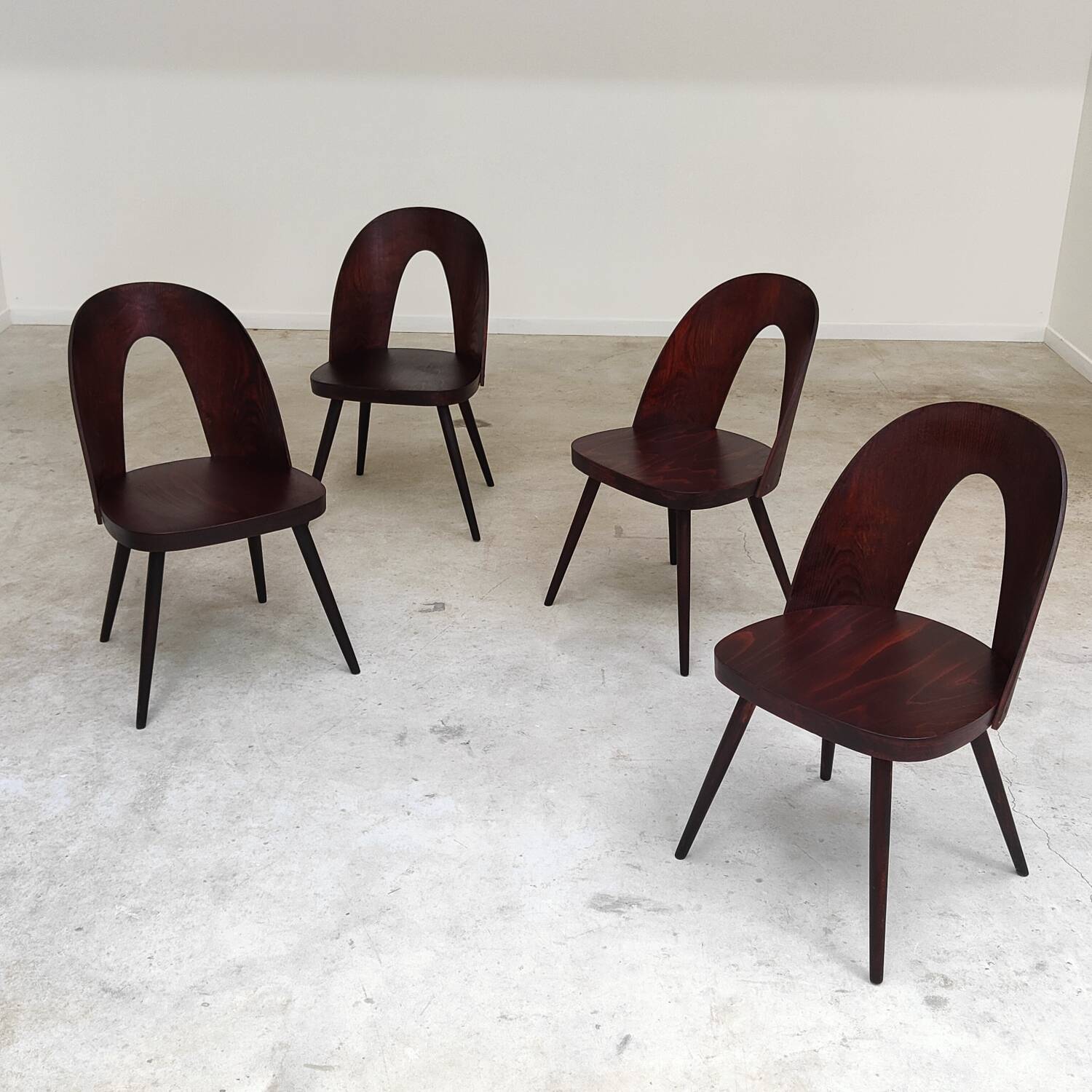 Set of 4 all-wood chairs by Antonin Suman for Tatra Nabytok
