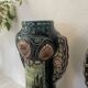 Pair of Art Nouveau slipware vases, hand-painted decoration.