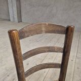 Pair of rustic country mountain straw chairs, old 1950s