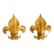 Une paire de grandes appliques murales en métal doré Fleur-de-Lis des années 1970 par Hans Kögl.