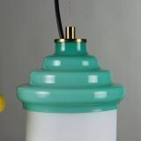 Original vintage glass and aluminum lamp from Italy, dating from the 1960s