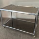 Vintage coffee table 70s chrome and smoked glass