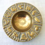 Zodiac brass trinket bowl