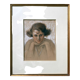 Tableau dessin et rehaut "Jeune femme souriante" années 30' signé L. George