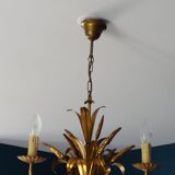 Lustre trois lumières au décor d'épis de blé et feuillage