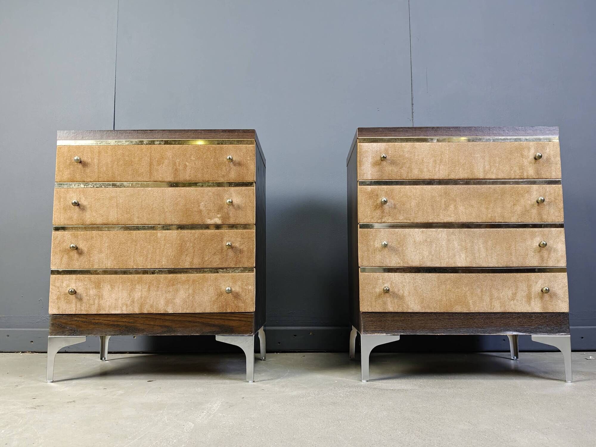 Pair of vintage italian chest of drawers, 1970s
