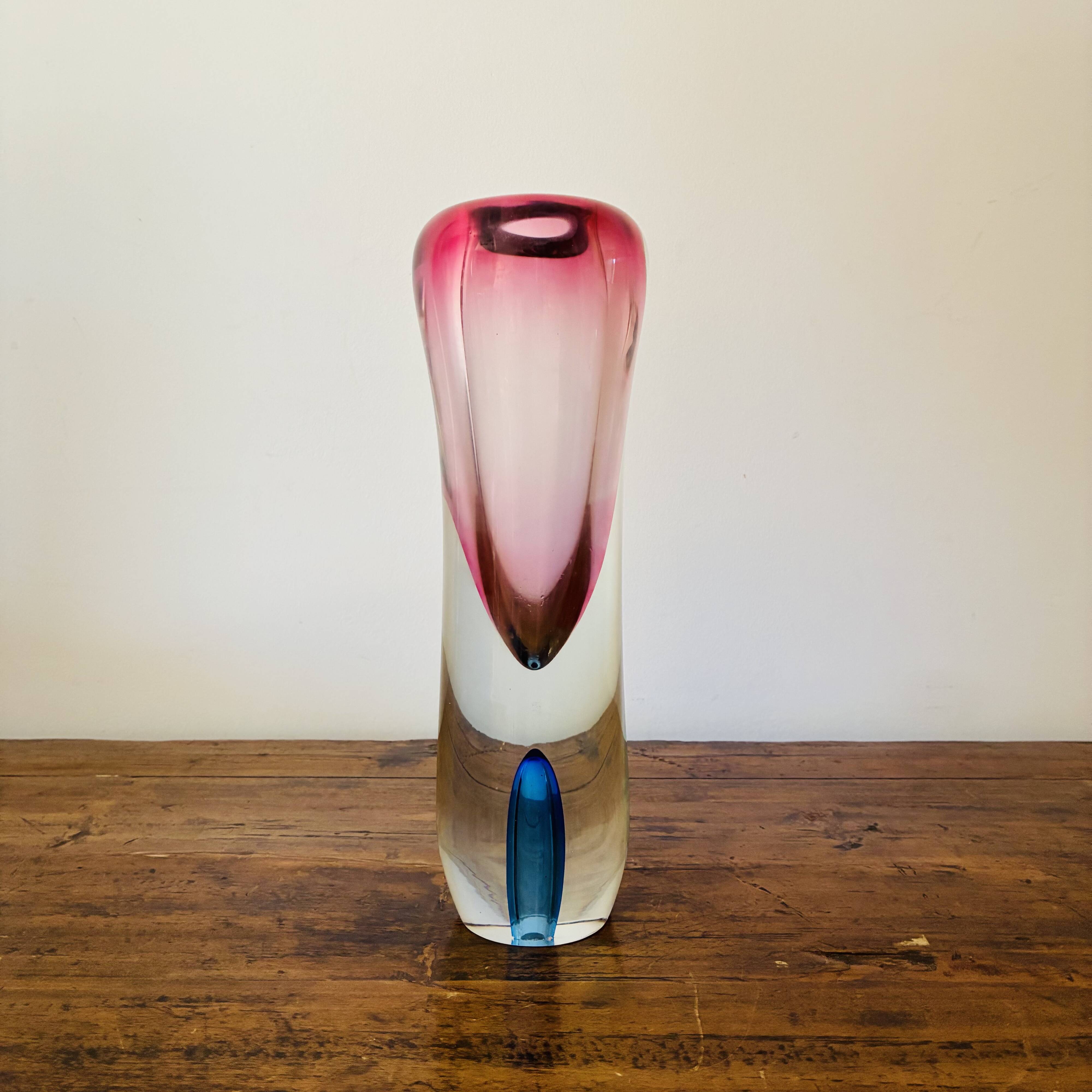 Vase en verre sommerso de Murano, années 1960, dans le style de Flavio Poli