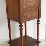 Antique bedside table in wood and marble
