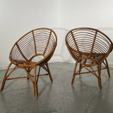 Pair of rattan armchairs