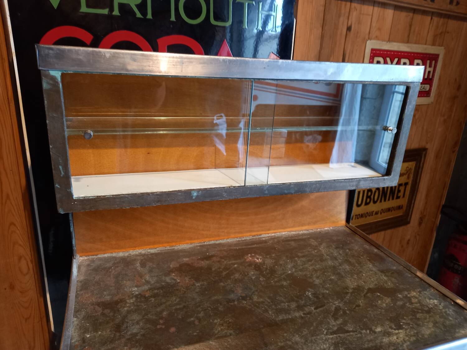 Antique metal medical cabinet