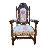 Carved walnut armchair in High Period style
