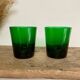 5 grands verres verts vintage