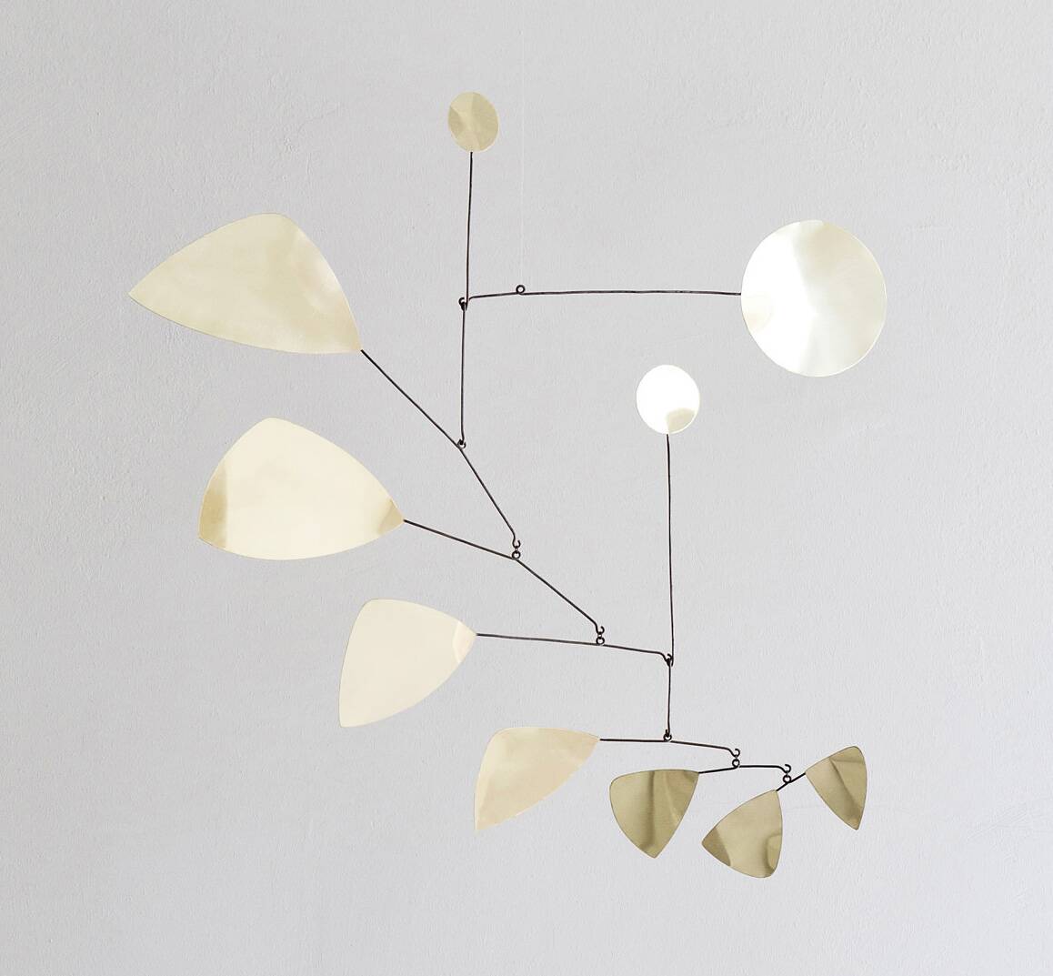 Mobile sculpture in brass and iron