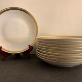 10 hollow porcelain plates from Limoges Bernardaud, gilded Greek decoration, twentieth century