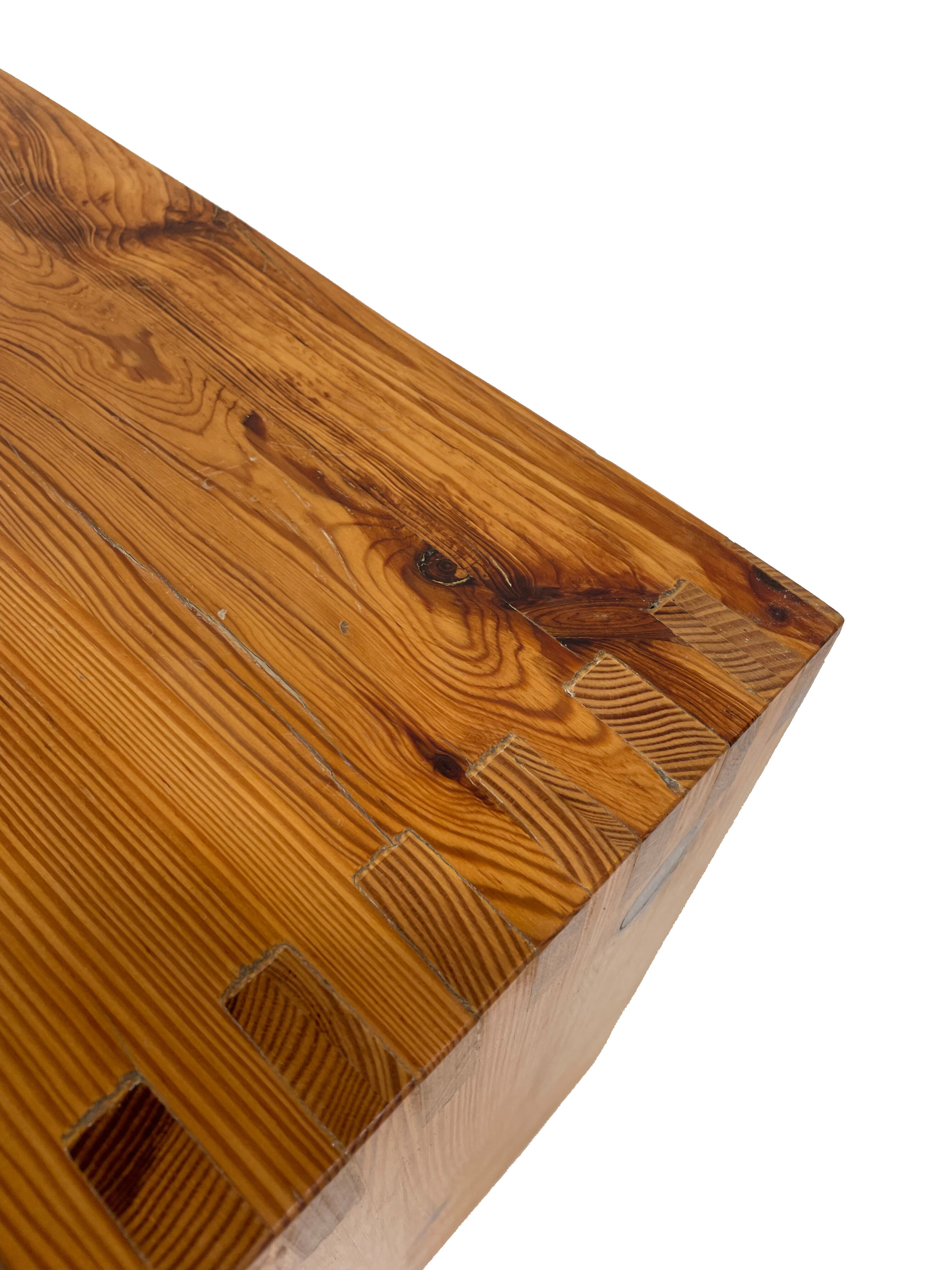 Vintage side table Ate van Apeldoorn, Pine wood 1970s