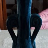 Slim single-flower vase in navy blue enamel