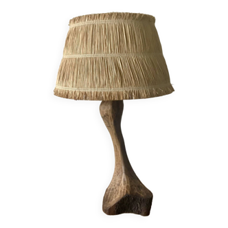 Brutalist wooden lamp.