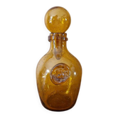 Biot perfume bottle or bubbled glass bottle in amber colour, 1970s design.