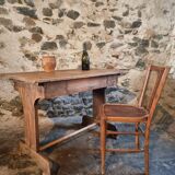 Antique trestle table in oak – France early 20th century – 110 cm