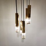Vintage brass cascading chandelier, 1970s