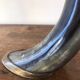 Polished beef horn on brass base